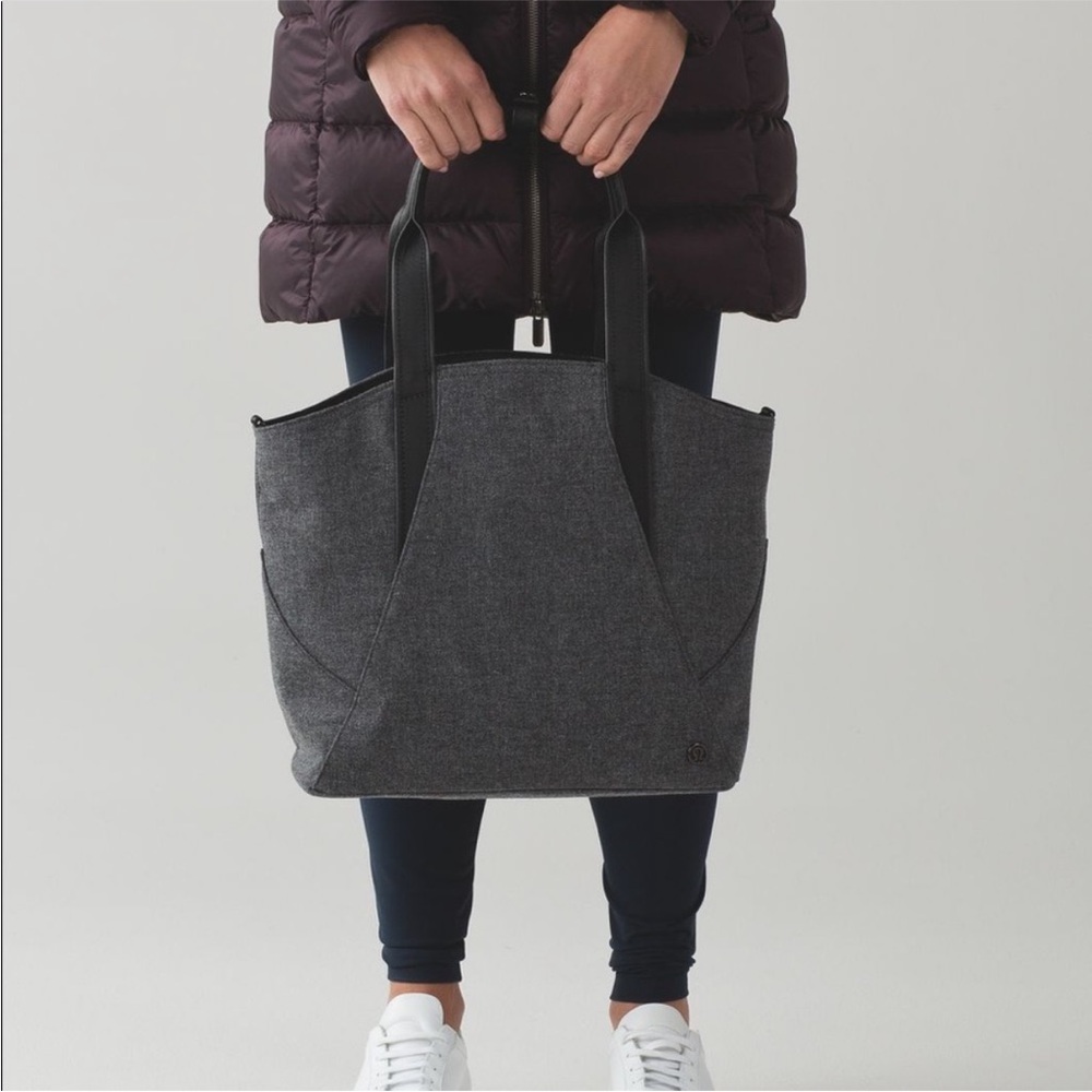 lululemon athletica Gray Tote with Black Handles